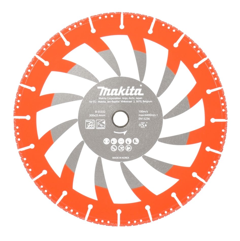 Makita Accessories B-55332 Diamond disc 300 x 25.4 x 3.4 mm rescue segment