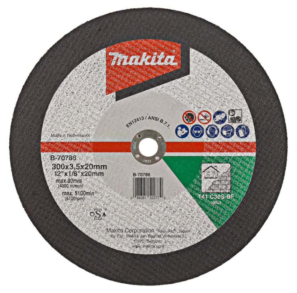 Makita Accessories B-70786 Cut-off wheel 300 x 20mm for stone Per 1 piece