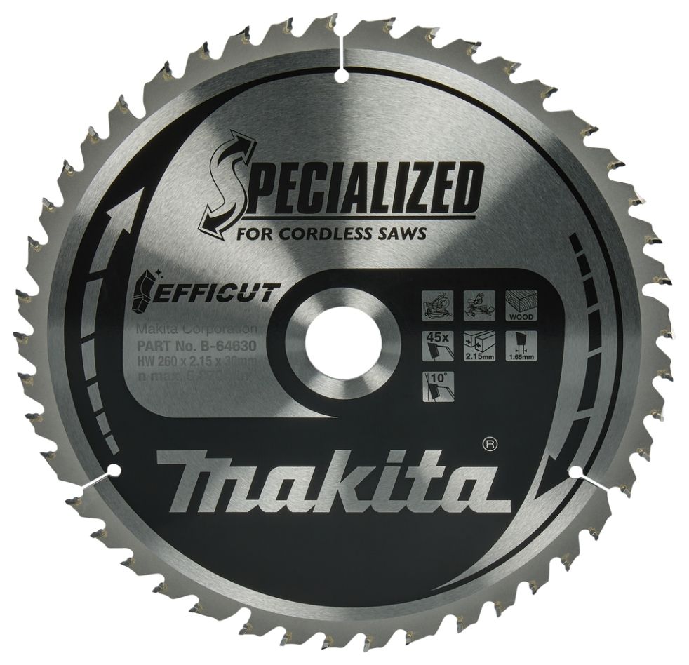 Makita Accessories B-64630 HM Specialized saw blade 260 x 30 x 45T