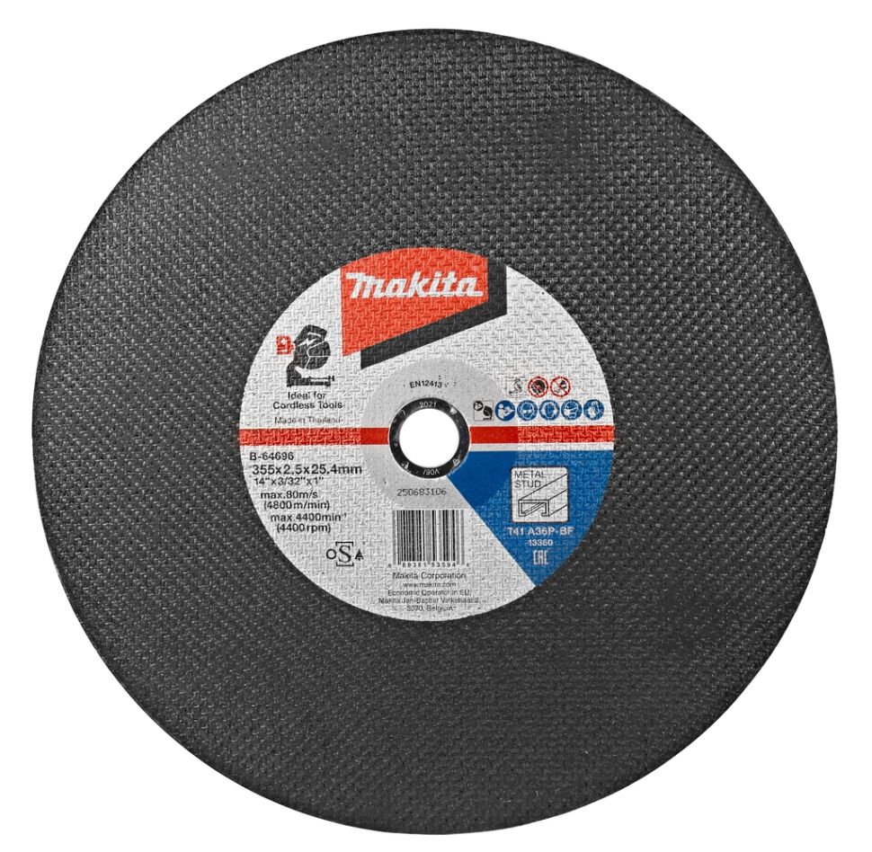 Makita Accessories B-64696-5 Cut-off wheel 355 x 25,4 x2,5mm Metal stud Per 5 Pieces