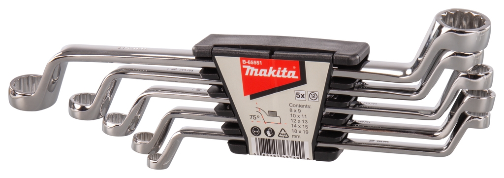 Makita Accessories B-65551 Ring spanner set 5 pieces