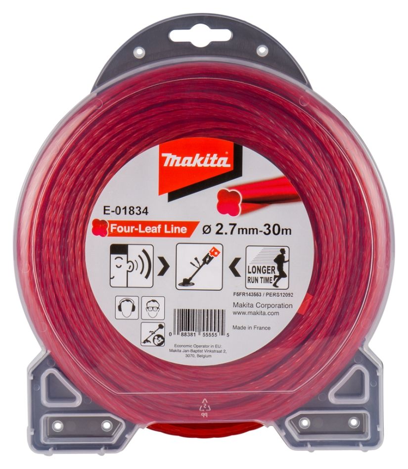 Makita Accessories E-01834 Mowing wire 2,7 x 30 mtr red