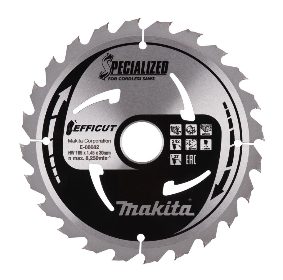 Makita Accessories E-08682 Circular saw blade Wood 185 x 30 x 1.45 mm T24