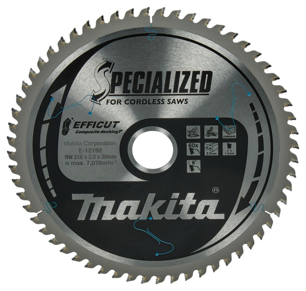 Makita Accessories E-12267 Cut-off saw blade WPC Efficut 216x30x2,0 60T 8g
