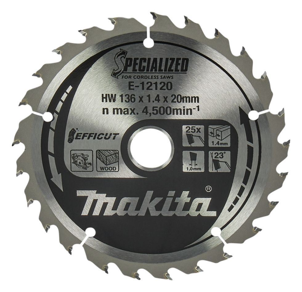Makita Accessories E-12120 saw blade for wood 136x20x1.5 25T