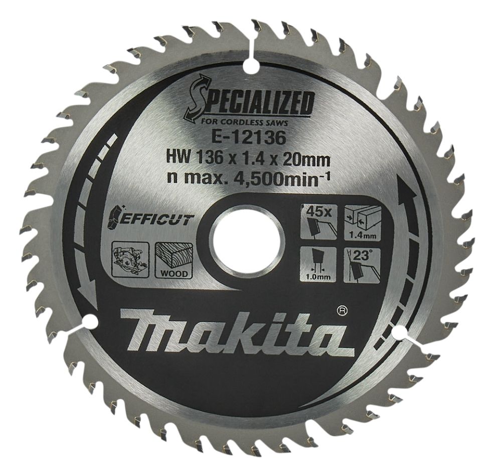 Makita Accessories E-12136 saw blade wood 136x20x1,5 45T