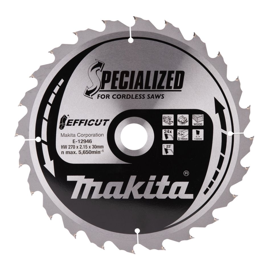 Makita Accessories E-12946 Circular saw blade Wood Efficut 270x30x2,15 24T 23g