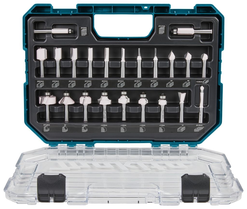 Makita Accessories D-74778 Router set 8mm 22-piece in plastic case