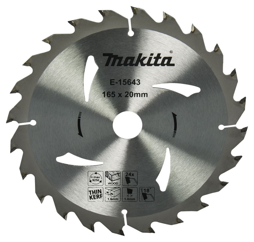 Makita Accessories E-15643 Circular saw blade Wood 165 x 20 x 1.6 mm T24