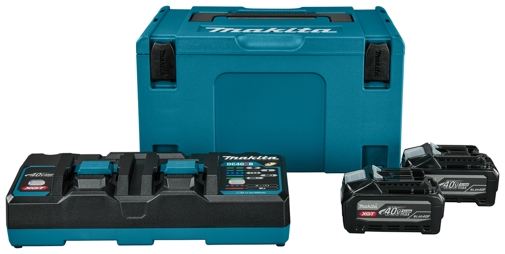 Makita Accessories 1911D8-0 Starter set XGT DC40RB Duo charger + 2x BL4040F 40V Max 4.0Ah in MBox