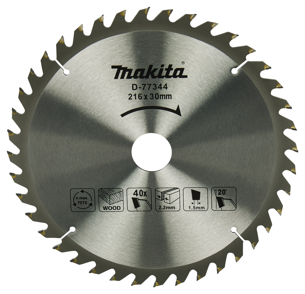Makita Accessories D-77344 Cut-off saw blade Wood 216x30x1.5 40T 20g, LS0816F