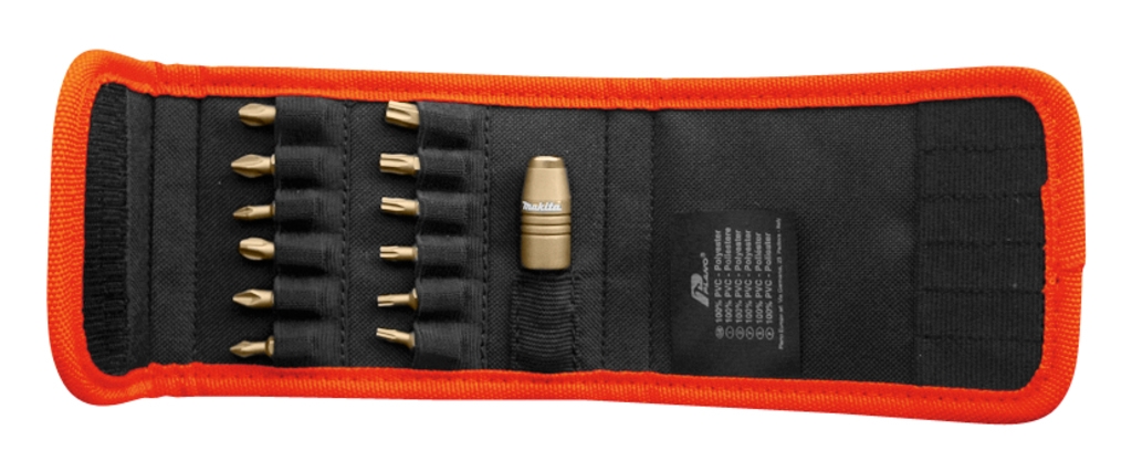Makita Accessories P-54069 13-piece bit set in professional case with belt clip