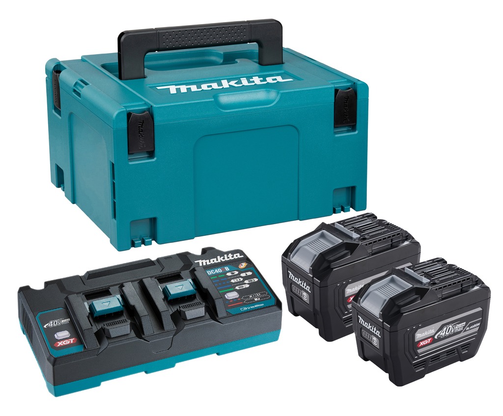 Makita Accessories PSKGPE2J Starter set 2 Tabless BL4080H 40V 8.0Ah batteries and DC40RB duo quick charger