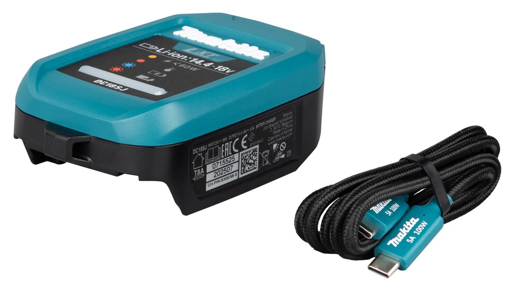 Makita Accessories 1916D9-8 LXT DC18SJ USB-C Charger with USB-C PD Cable