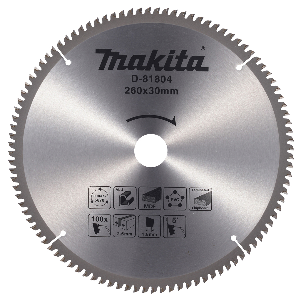 Makita Accessories D-81804 Circular saw blade multi 260x30 100T 5g