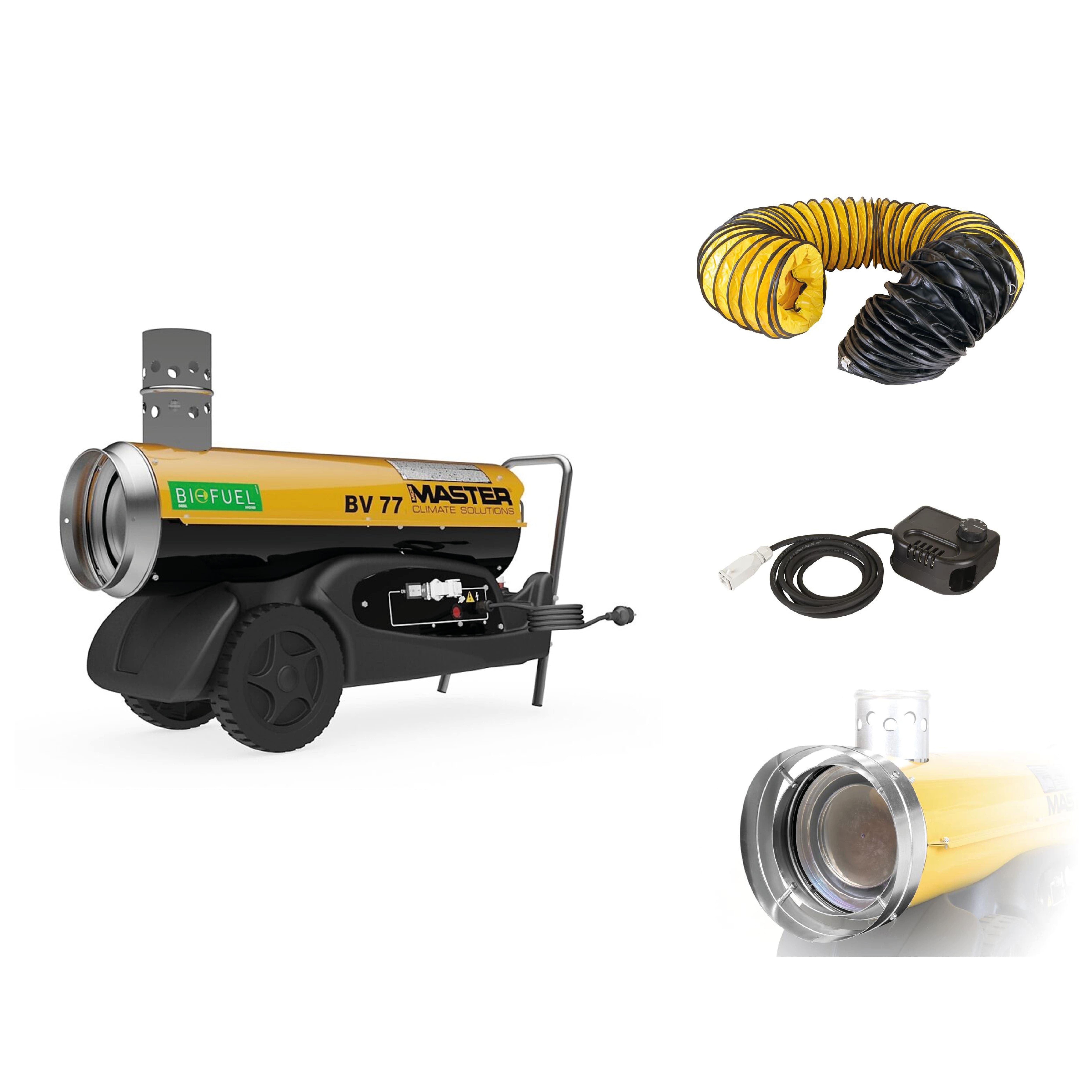 Master 4013.210S BV77E Set Indirectly Fired Heater 20kW + 3 mtr. hose + connector + thermostat