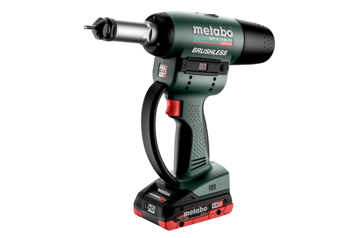 Metabo 601788800 NMP 18 LTX BL M10 Cordless blind rivet plier 18V 4.0Ah LiHD in metabox