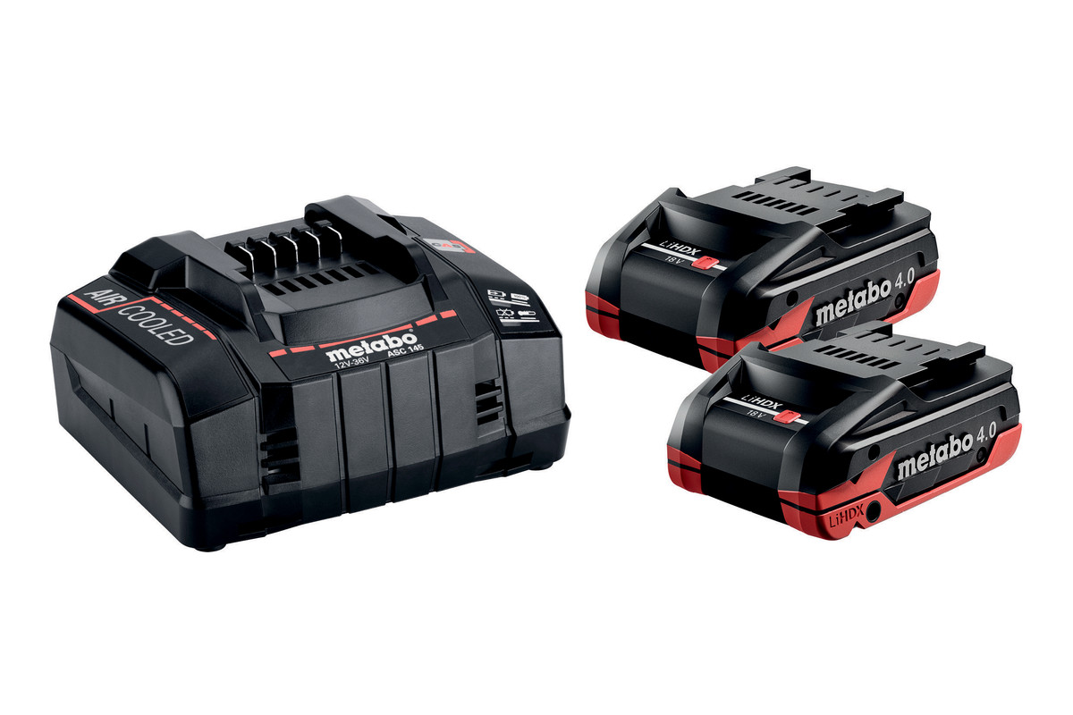 Metabo Accessories 685306000 Basic set 18V LiHDX 2 x 4.0 Ah and charger in box