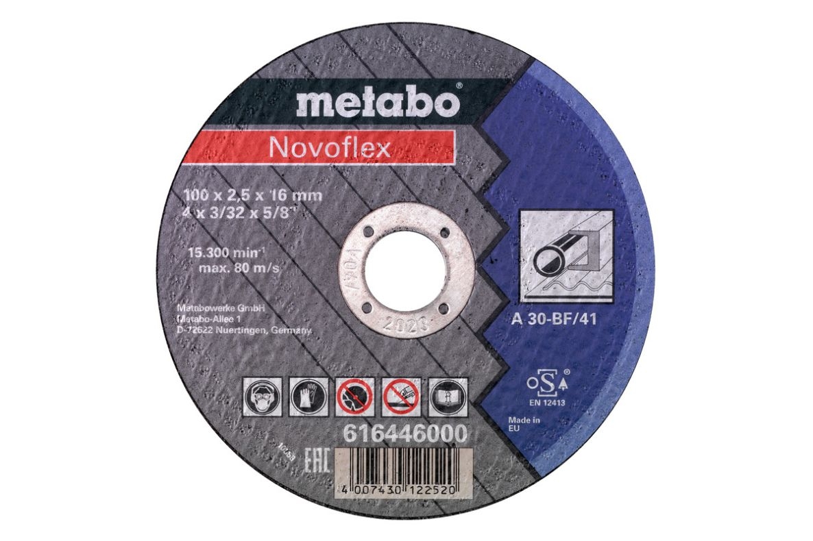 Metabo Accessories 616446000 Cut-off wheel Ø 100x2,5x16,0 steel Novoflex
