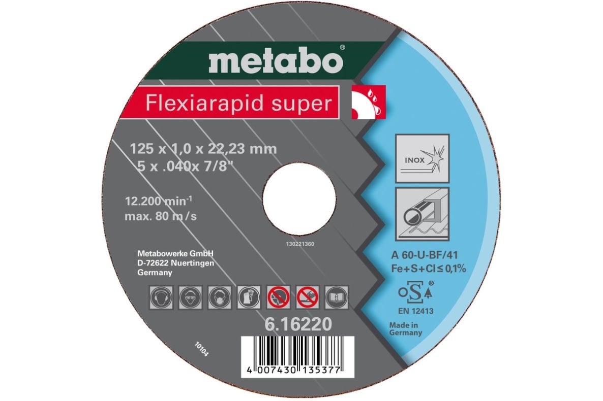 Metabo Accessories 616224000 Cut-off wheel Ø 150x1,6x22,2mm Inox Flexiamant super "Hydroresist"