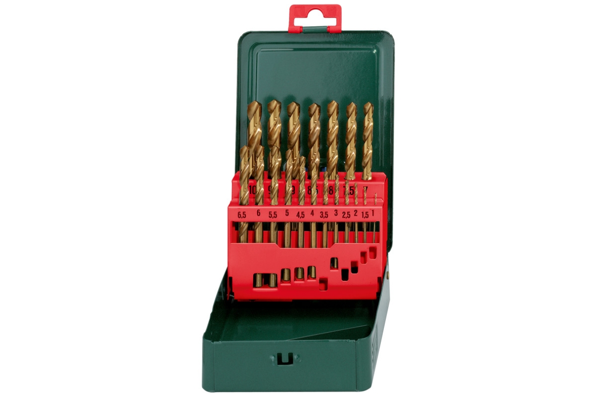 Metabo Accessories 627156000 HSS-TiN drill bit cassette, SP", 19-piece