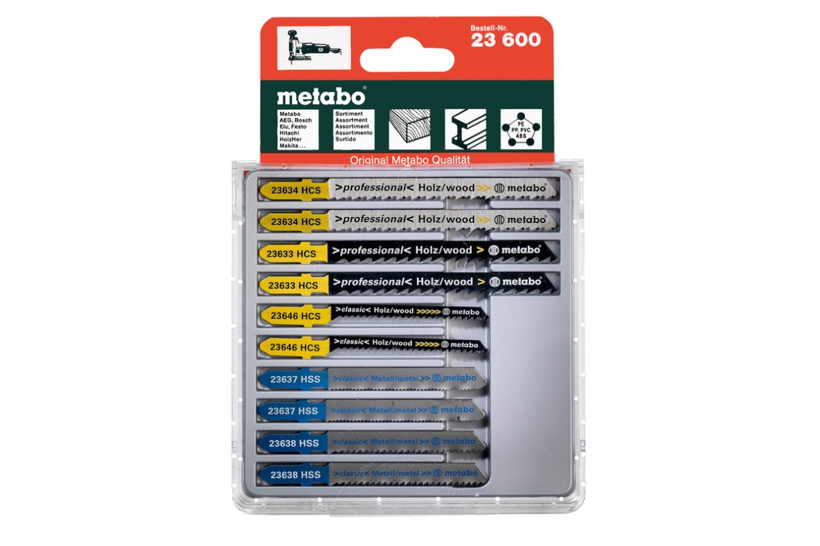 Metabo Accessories 623600000 Assortment of jigsaw blades 3, H+M+art, 10-piece