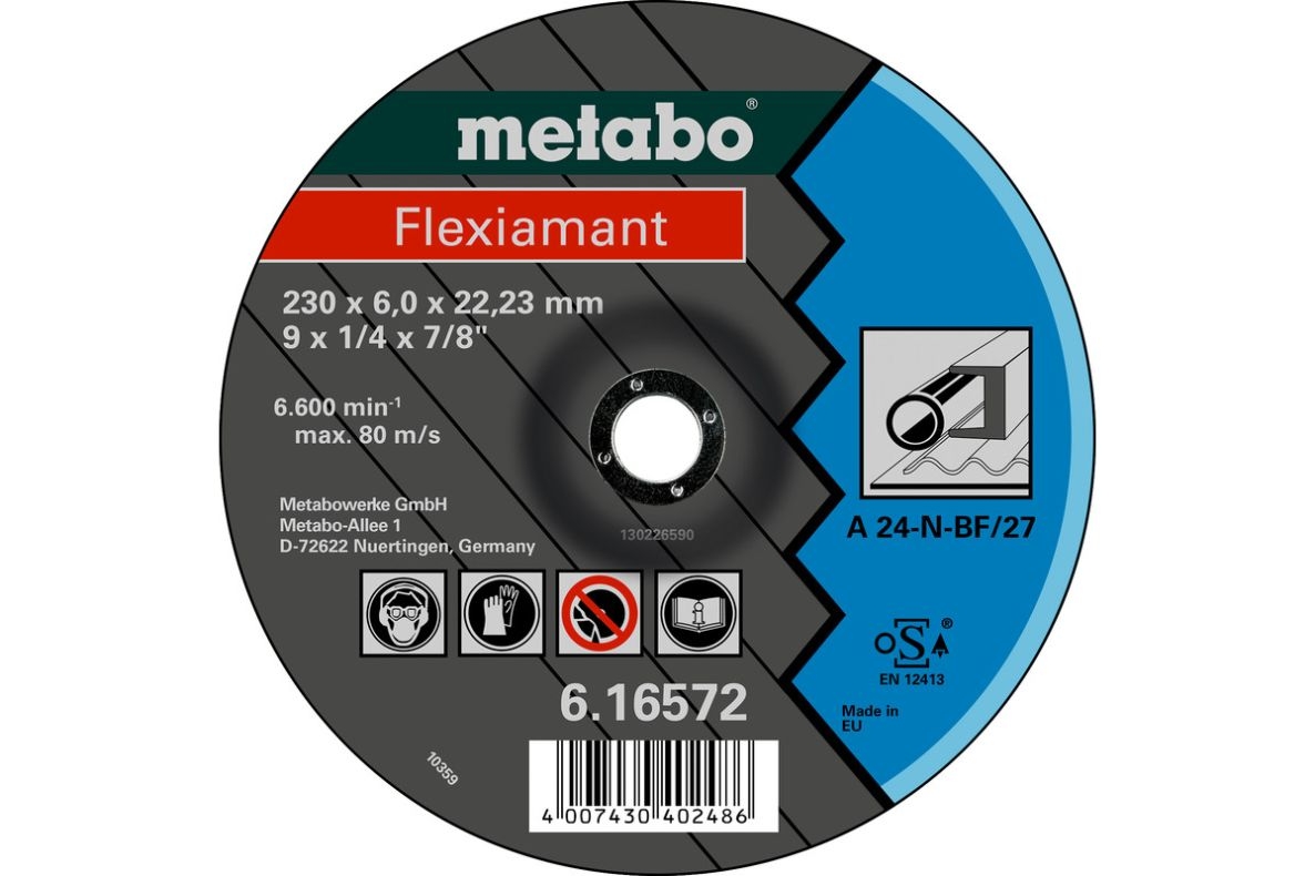 Metabo Accessories 616680000 Grinding disc Ø 125x4.0x22.2 steel Flexiamant