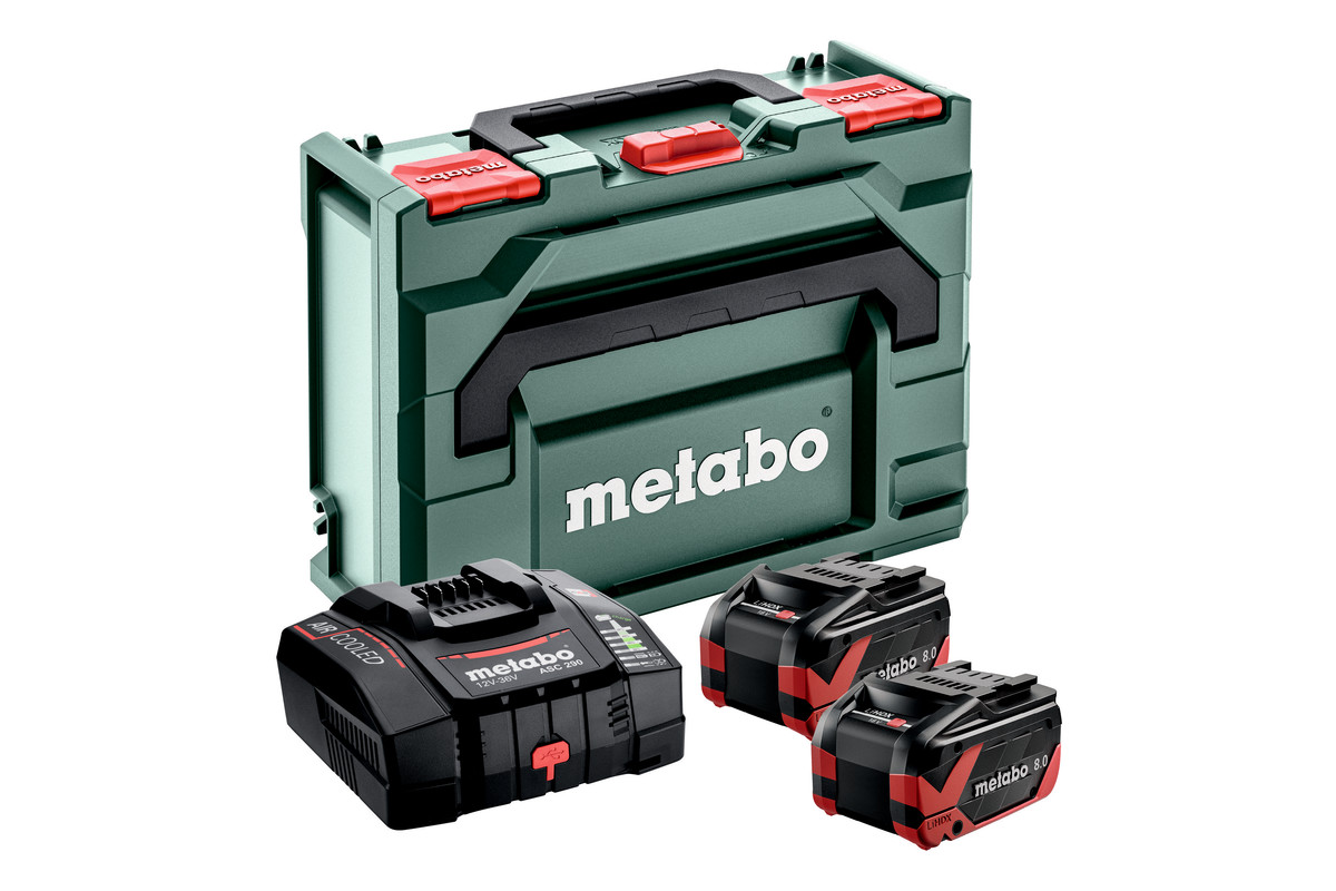 Metabo Accessories 685305000 Battery Pack 2 x 18V LiHDX 8.0Ah + 1 x Charger ASC290 in MetaBox