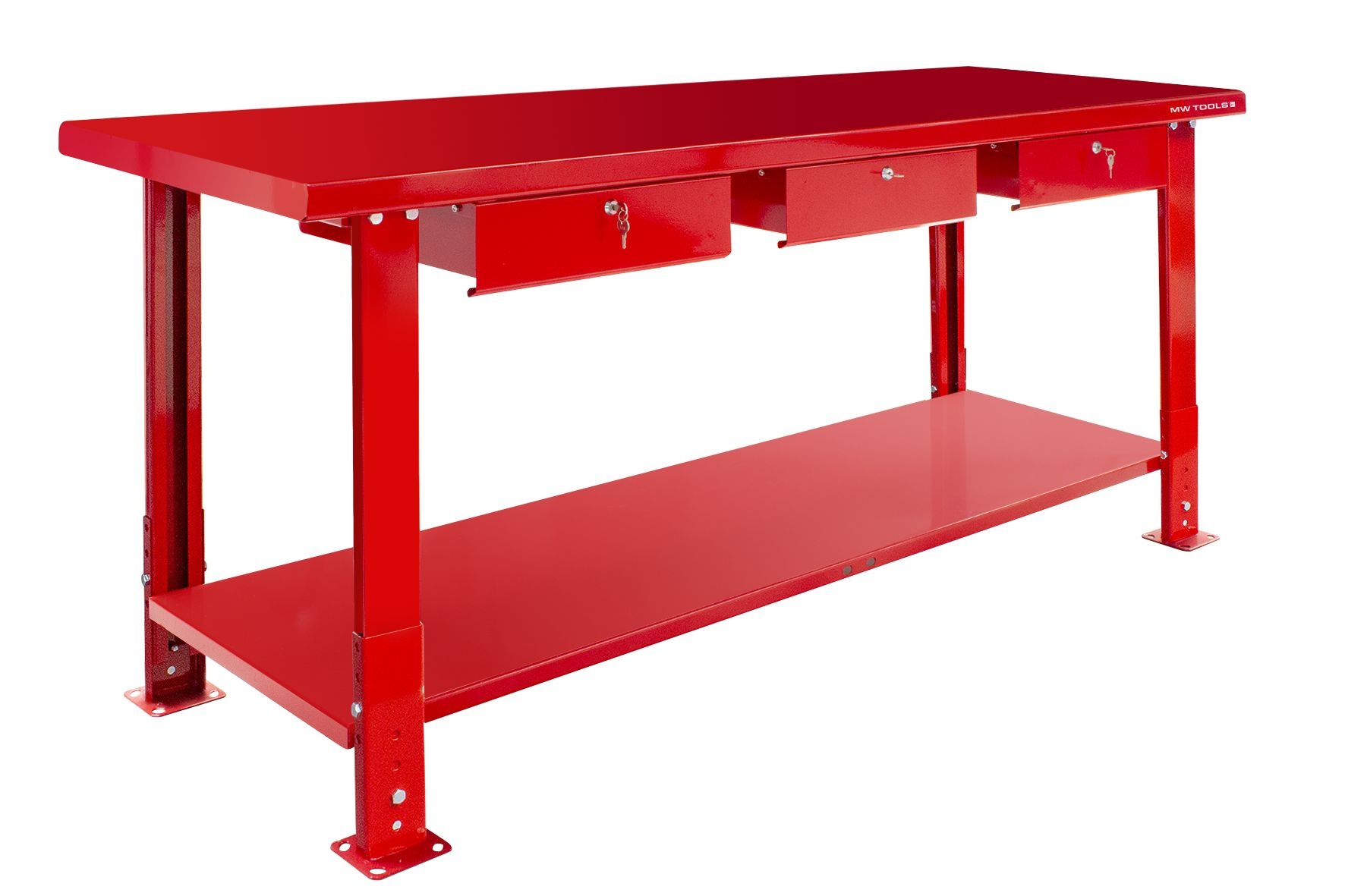 Metal Works 751002021 DER2000P Workbench 200 cm with adjustable height and 3 drawers 2000x640x996 mm