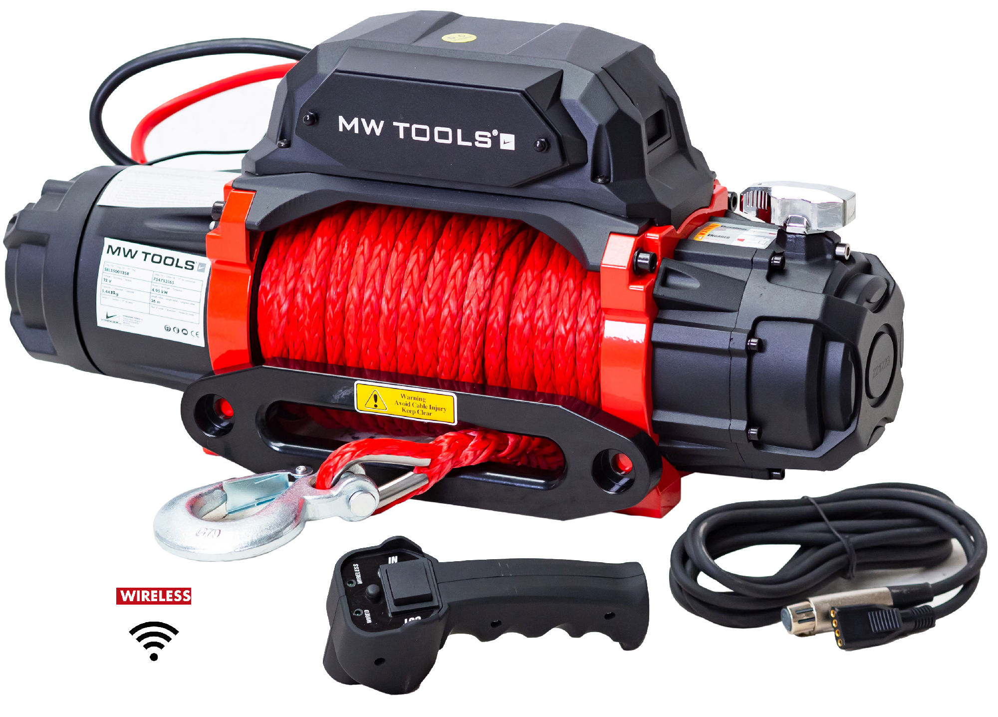 Metal Works 754753163 SEL550012SR Winch high speed 12V synthetic 5443kg 4.95kW 26m
