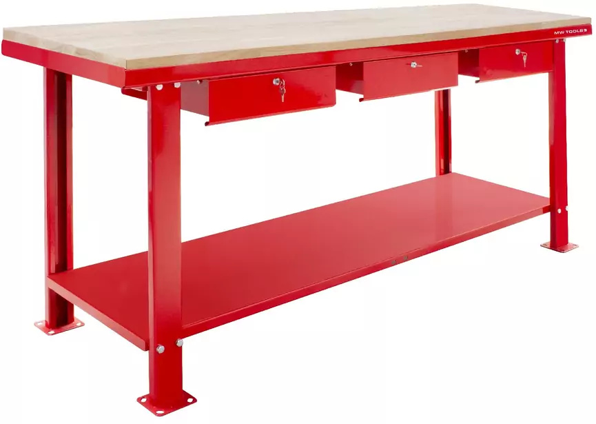 Metal Works 751002004 DER2000W Workbench 200 cm with MDF top and 3 drawers