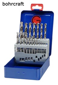 Bohrcraft 12011310019 MG10-TCR 19-piece HSS-G industrial drill bit set Turbocraft special ground in industrial case