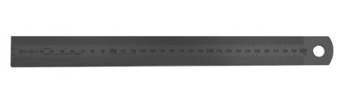 MIB 07074004 Ruler stainless steel 300x13x0.5mm matt chrome plated mm+1/2mm double sided, class 2, DIN2768