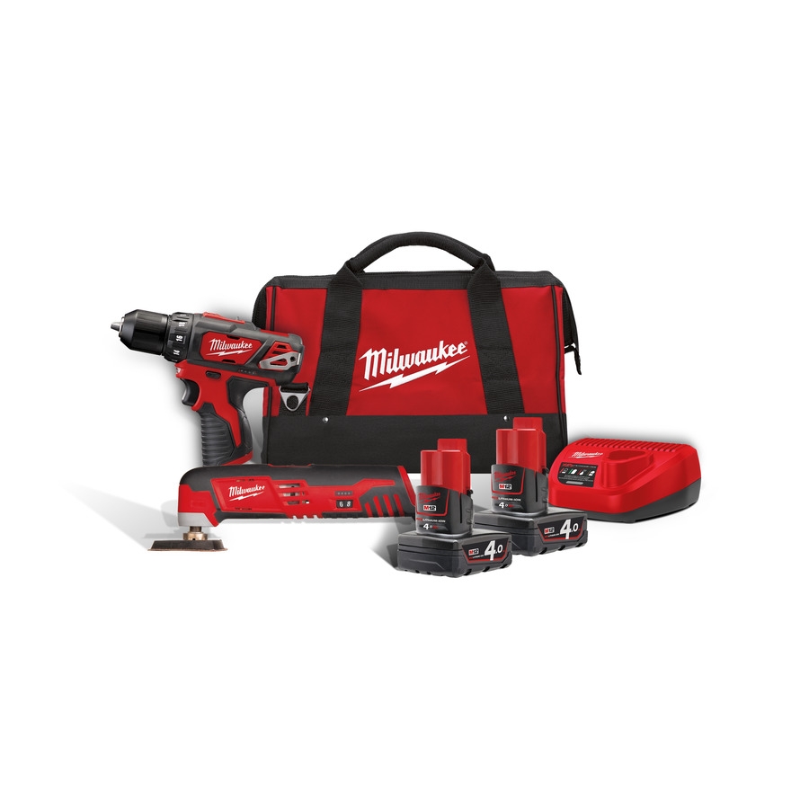Milwaukee 4933441250 M12 BPP2H-402B Powerpack M12BPD Impact Drill + C12MT Multitool 12V 4.0Ah