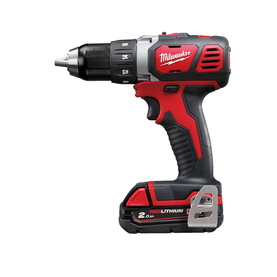Milwaukee 4933446195 M18 Compact Drill Screwdriver 2x 18V 2.0 Ah Battery and Charger in HD Box