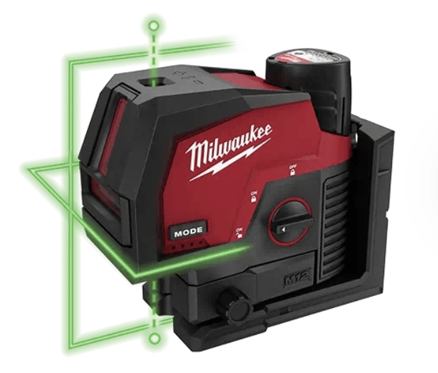Milwaukee 4933478100 M12 CLLP-301C Cross line laser/plumb laser green 12V 3.0Ah li-ion