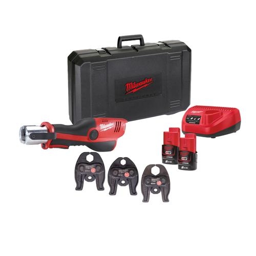 Milwaukee 4933481035 M12 ONEHPT-202C V-Set 2 Battery Press Pliers 12V 2.0 Ah Li-ion V 14/16/22 mm 4933481035