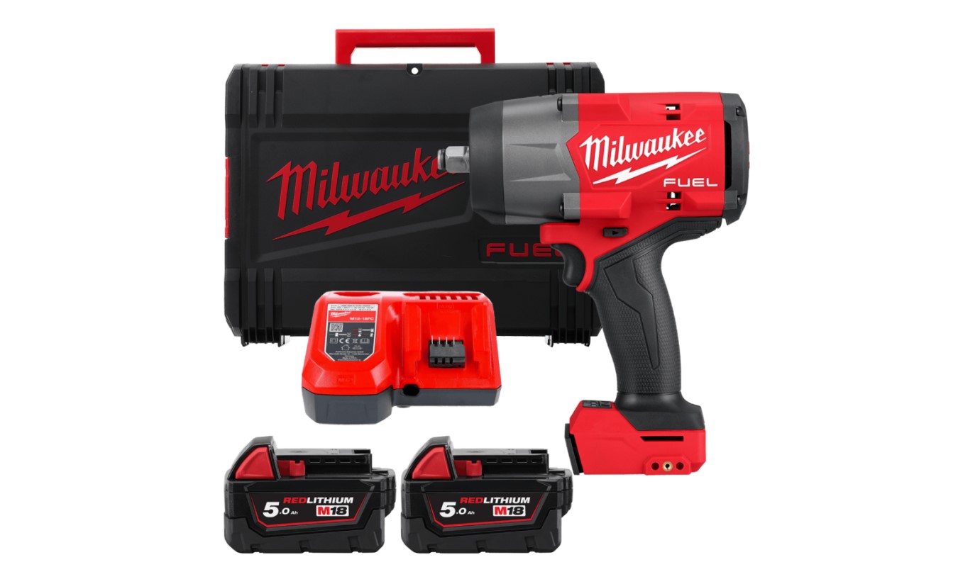 Milwaukee 4933492783 M18 FHIW2F12-502X 1/2" Fuel Accu Impact Wrench with friction ring 18V 2x 5.0Ah in HD Box
