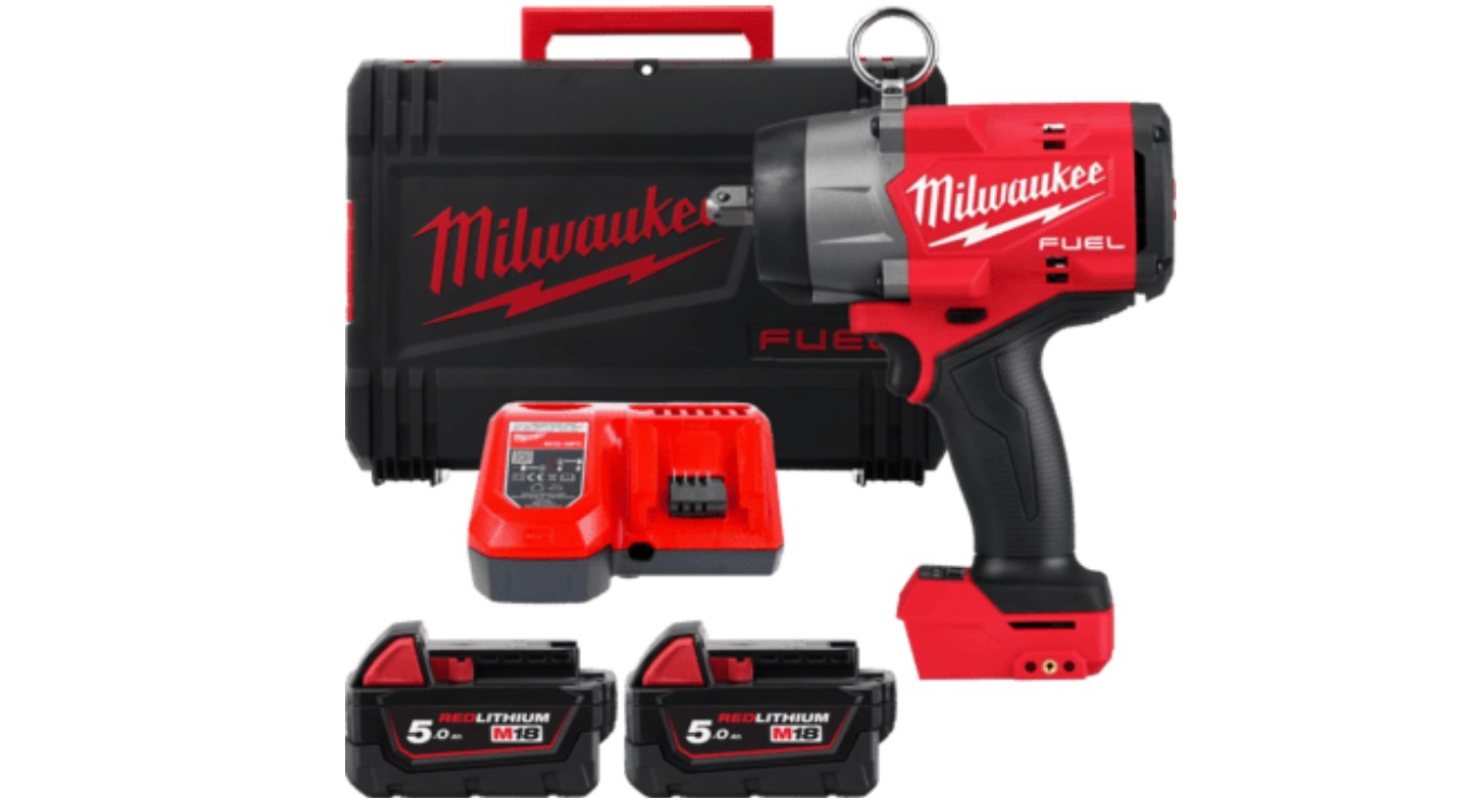Milwaukee 4933492786 M18 FHIW2P12-502X 1/2" Fuel Accu Impact Wrench with Spring Lock Pin 18V 5.0Ah Li-Ion in HD Box