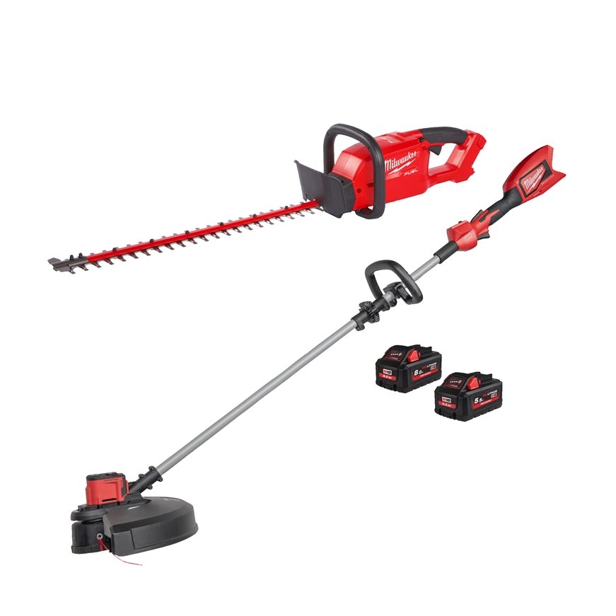 Milwaukee 4933492816 M18 FPP2OP1-852 Comboset 18V 5.5/8.0Ah Li-Ion - M18 CHT Hedge Trimmer + M18 BLLT Grass Trimmer