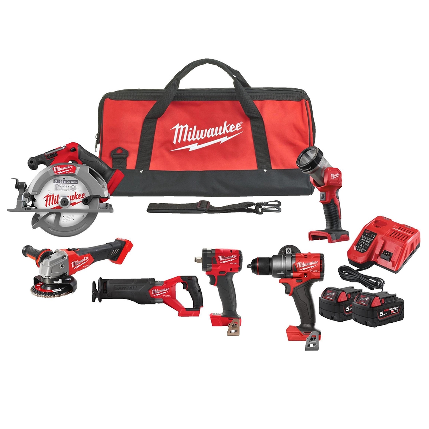 Milwaukee 4933498658 M18 FPP6G3-502B M18 FUEL™ Powerpack 6 machines 18V 5.0Ah Li-Ion in bag 4933480874