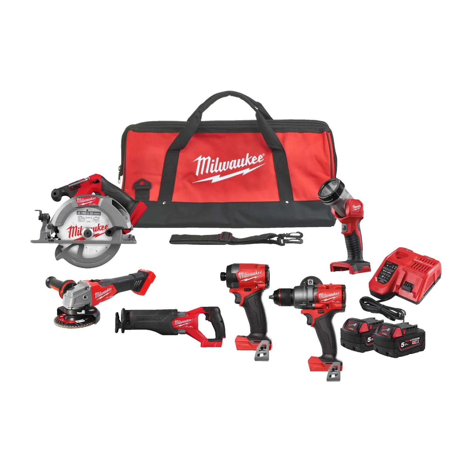 Milwaukee 4933498658 M18 FPP6G3-502B M18 FUEL&trade; Powerpack 6 machines 18V 5.0Ah Li-Ion in bag 4933480874