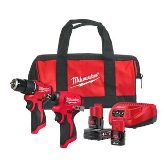 Milwaukee 4933500425 M12 BLPP2B Powerpack 2 machines 1x 2,0Ah, 1x 4,0Ah battery and charger in Contractor bag