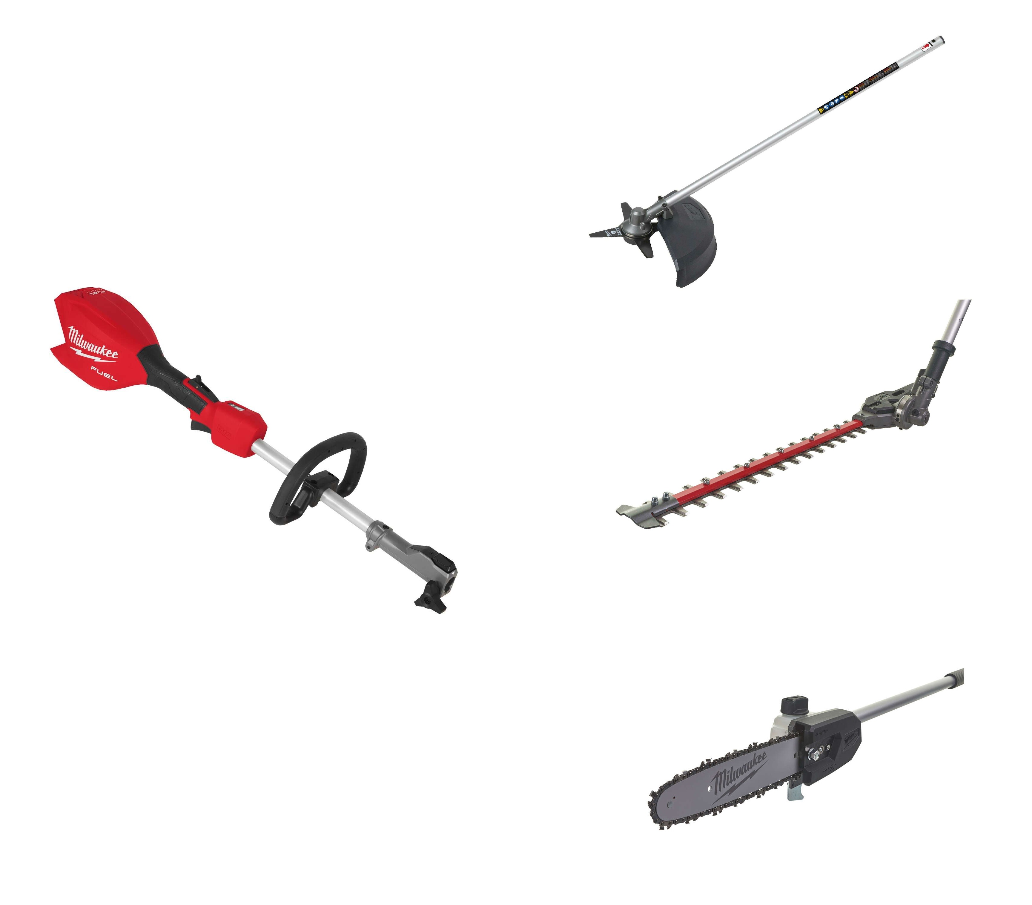 Milwaukee M18FOPH M18 FUEL&trade; Outdoor Power Head base unit + chainsaw, hedge trimmer, and brush cutter attachments (battery and charger not included)