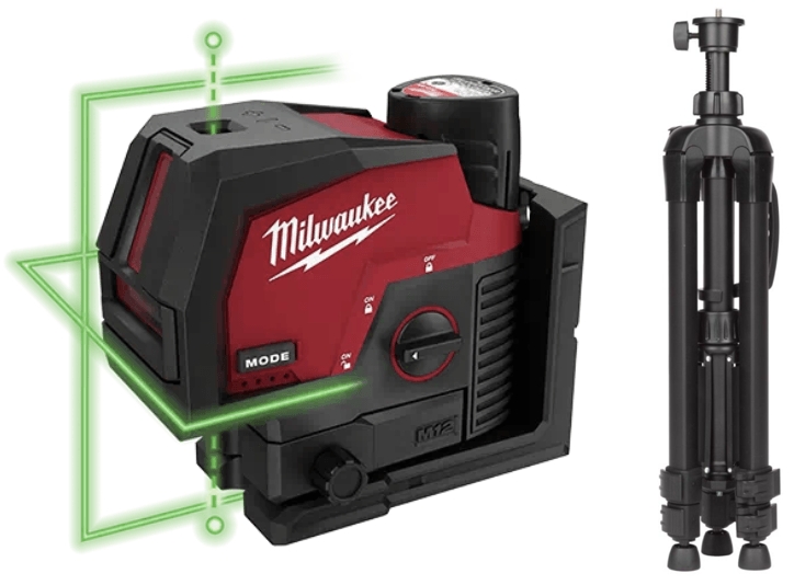 Milwaukee CLLP-301-CTRP120 M12 CLLP-301C Cross line laser/lead laser green 12V 3.0Ah li-Ion + TRP120 Tripod Tripod tripod