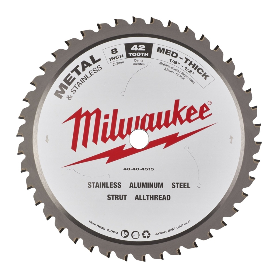 Milwaukee Accessories 48404515 Saw blade 203 x 15.87 x 42T for iron and steel