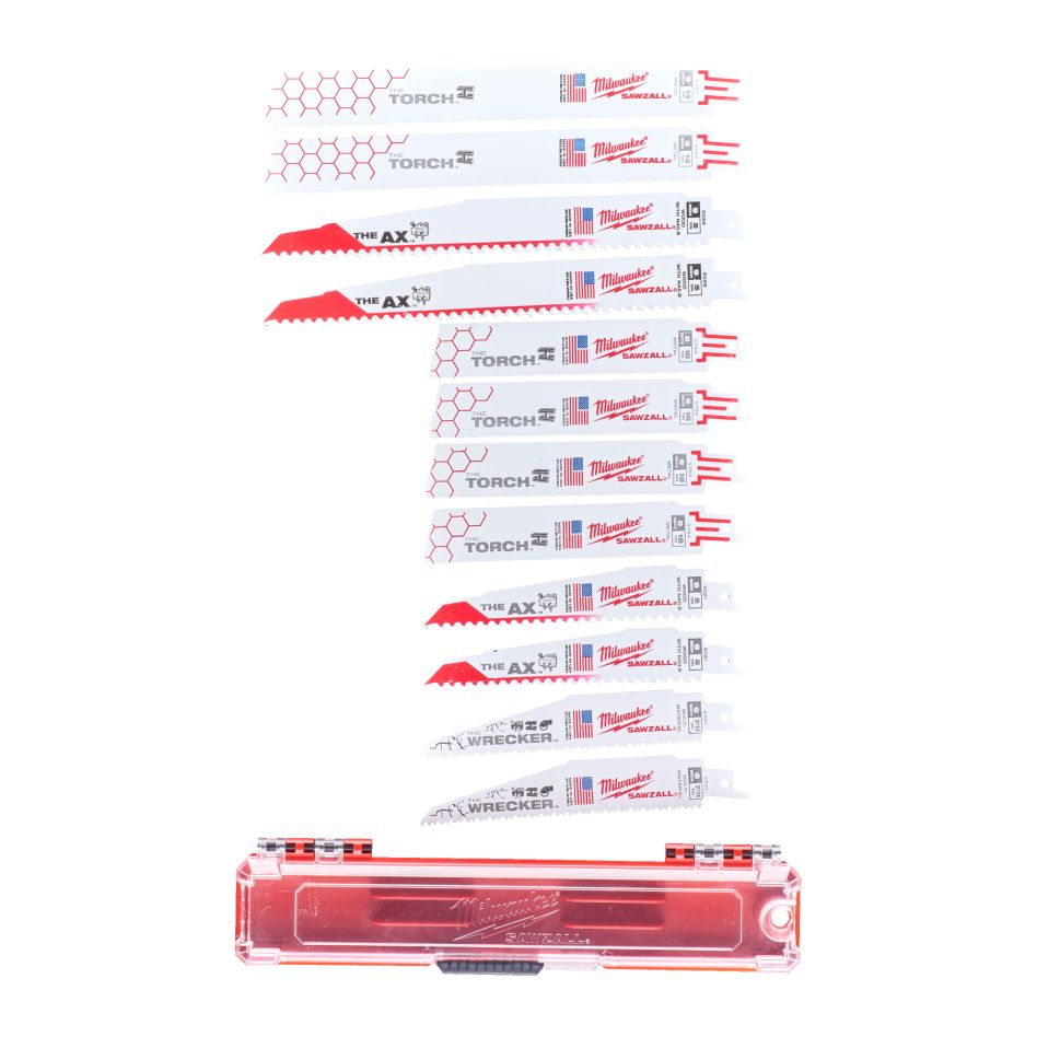 Milwaukee Accessories 49472229 Sawzall Ax, Torch, Wrecker Reciprocating saw blade set 12-piece