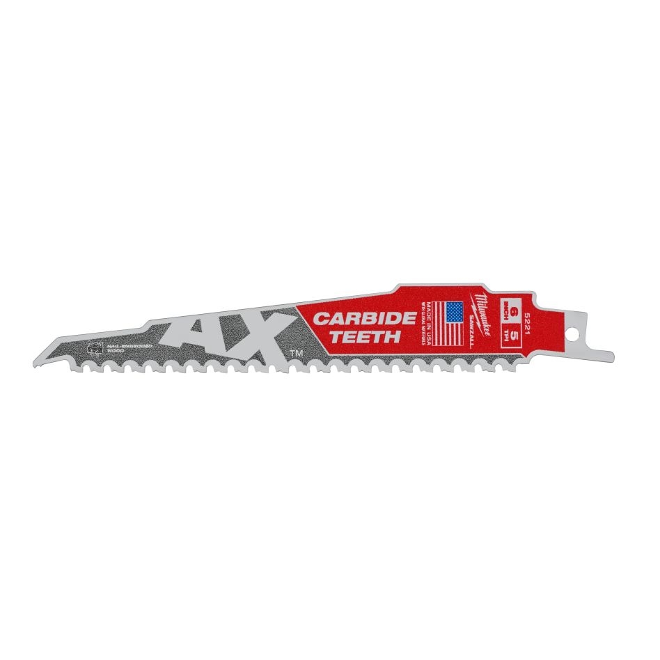 Milwaukee Accessories 48005221 The AX - Carbide reciprocating saw blade 150 / 5 - 3.2 mm (1 piece)