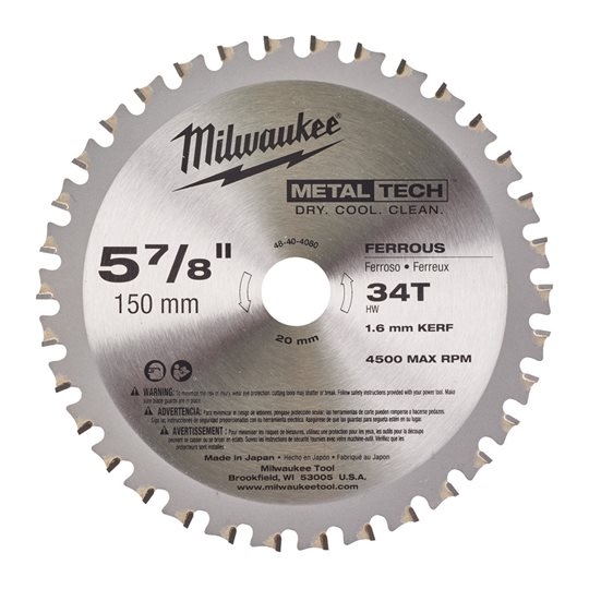 Milwaukee Accessories 48404080 Saw blade for metal 150 x 20 x 34T