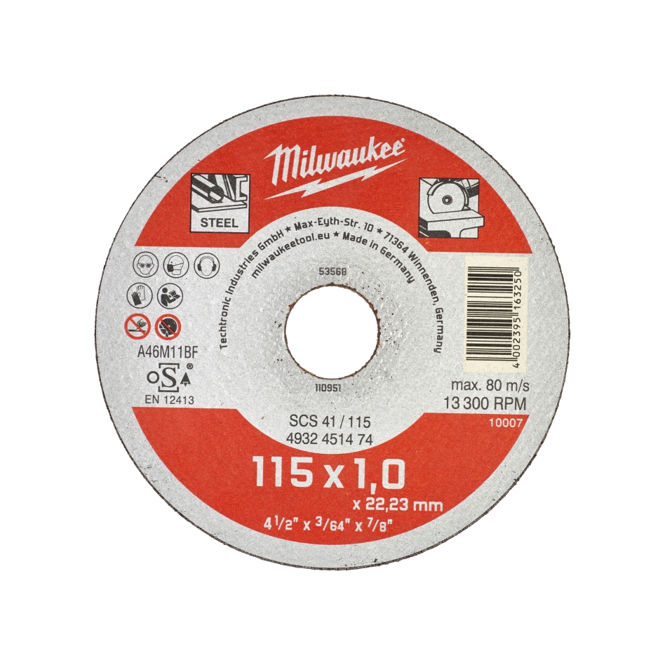 Milwaukee Accessories 4932451474 Metal cut-off wheel SCS 41/115 (1)